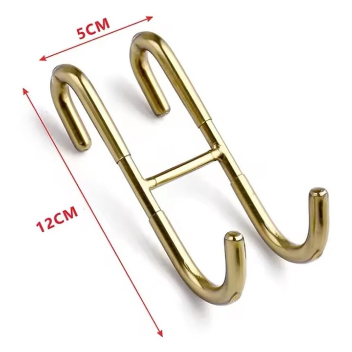 Agatatoare baie TRENDY’S, cu doua brate fixe, inox auriu