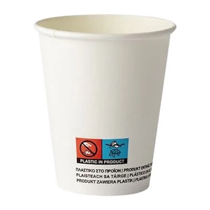 Комплект от 50 бели чаши, картонени с PE, 360ml/12oz