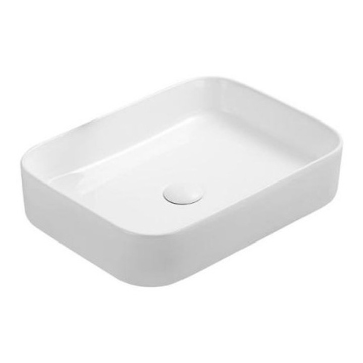 Lavoar Pe Blat, Romstal, Evolution, Rotund, Fara Ventil, Ceramica, Alb Mat, 45X32X11Cm
