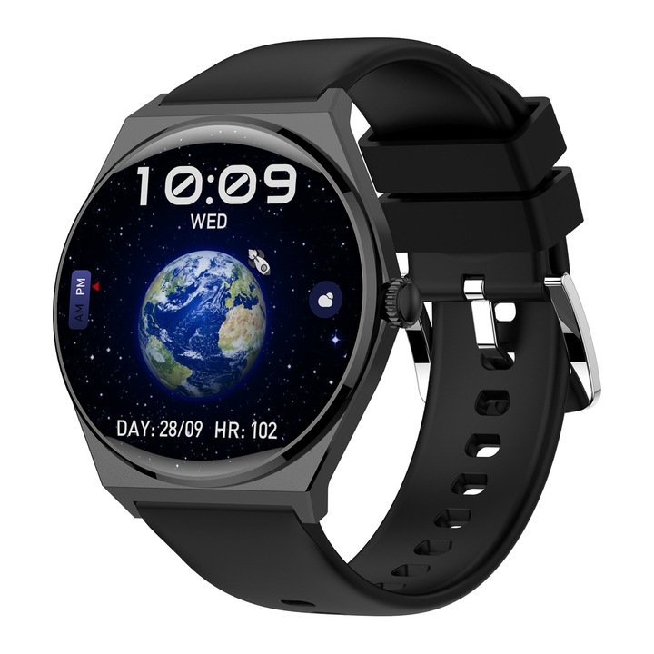 Смарт часовник EcoWatch 5, 1,43" AMOLED, IP68, GPS, Черен