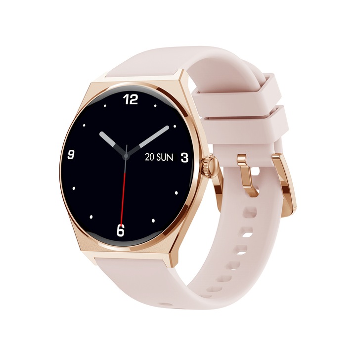 Смарт часовник EcoWatch 5, 1.43" AMOLED, IP68, GPS, розово/злато