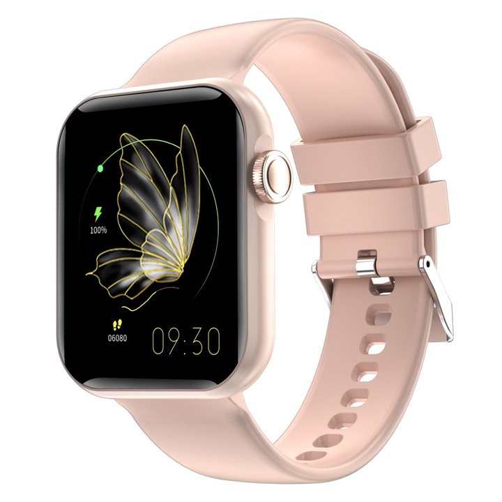 Ceas Smartwatch MAXTOP, HM20, Apeluri Bluetooth, Monitorizare ritm cardiac, SpO2, Tensiune arteriala, Monitorizare somn, Notificari, Moduri sport, Rezistenta la apa IP67/IP68