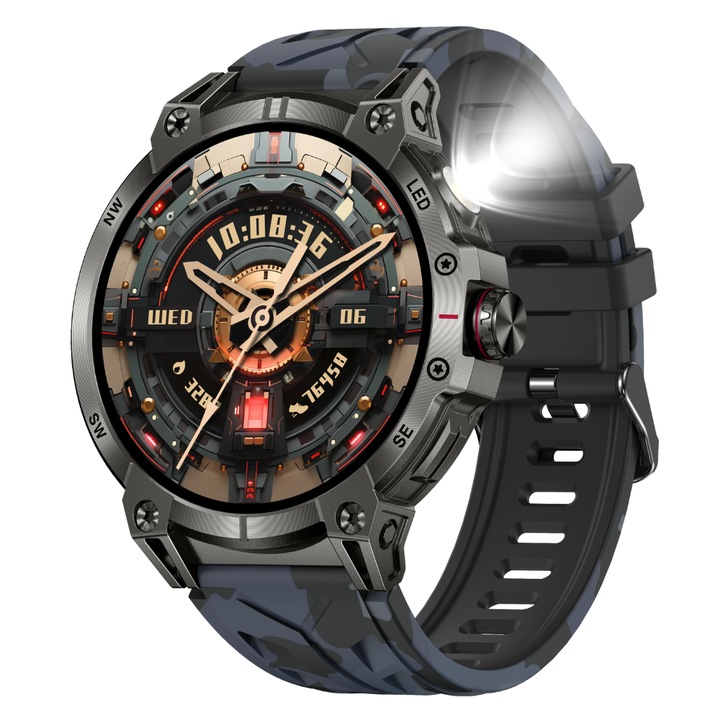 Ceas Smartwatch MAXTOP, KC89, Apeluri Bluetooth, Monitorizare ritm cardiac, SpO2, Tensiune arteriala, Monitorizare somn, Notificari, Moduri sport, Rezistenta la apa IP67/IP68