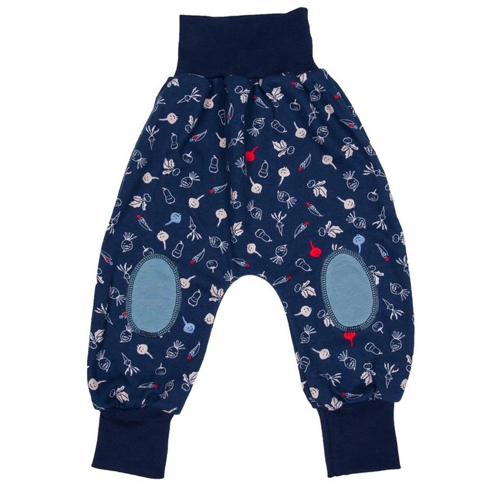 Pantaloni Salvari Joga Iobio, bumbac organic, albastru, 74-80 cm