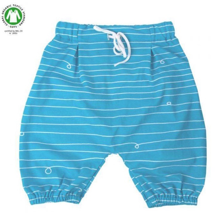 Pantaloni Salvari 3/4 Iobio, bumbac organic, albastru, 62-68 cm