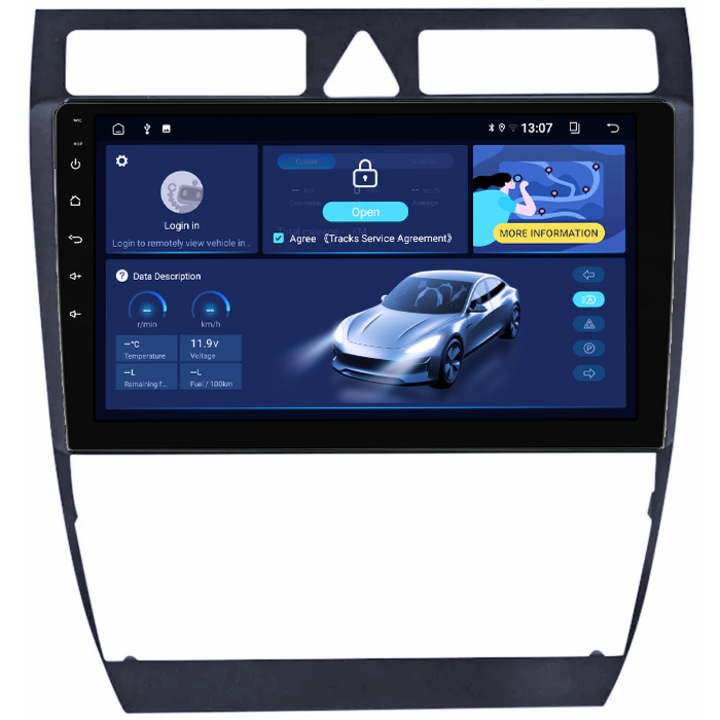 Мултимедия за Audi A6, C5 1997-2004, 4GB RAM 64GB ROM, Quad Core, 9" QLED дисплей, Carplay, Android 14, Bluetooth, Play Store, Поддръжка на AHD камера