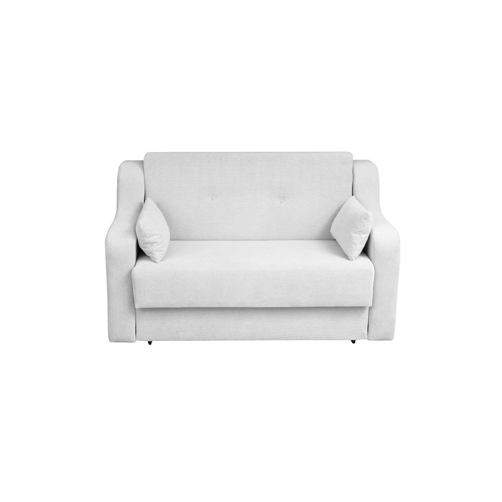 Canapea extensibila Expomob GINA II, 2 locuri, cu arcuri si lada depozitare, gri deschis, 155x100x95 cm