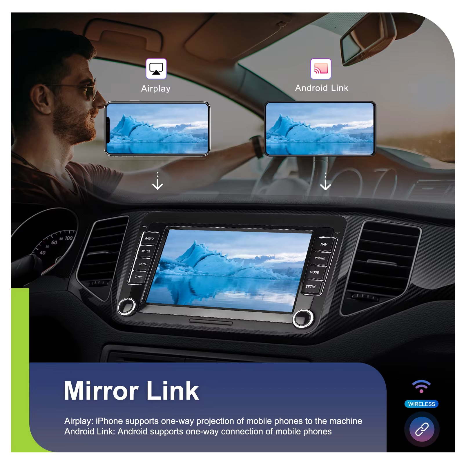 Navigatie Android 2024 cu CarPlay & Android Auto – Ecran 7