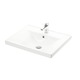 Set baza mobilier cu doua usi si lavoar ceramic+Oglinda cu Iluminare LED, BadenMob, Seria 733, 60cm, Alb
