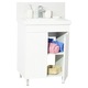 Set baza mobilier cu doua usi si lavoar ceramic+Oglinda cu Iluminare LED, BadenMob, Seria 733, 60cm, Alb