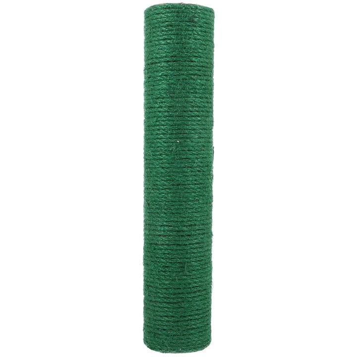 Stalp de zgariat pentru pisici, design creativ, material lemn si sfoara, verde, 40x8x8cm