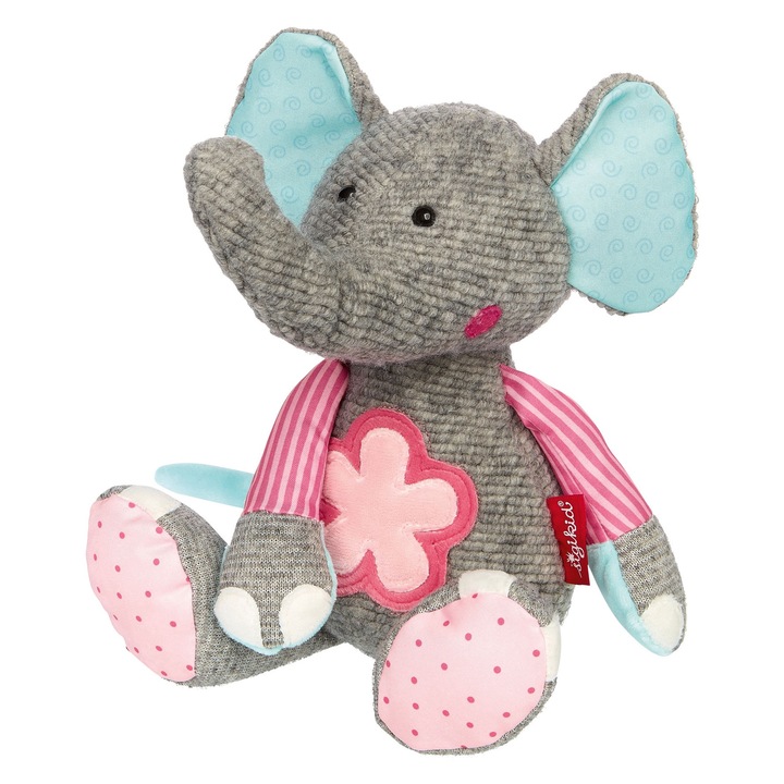 Elefant de plus roz Patchwork Sweety, Sigikid, 17x15x31cm