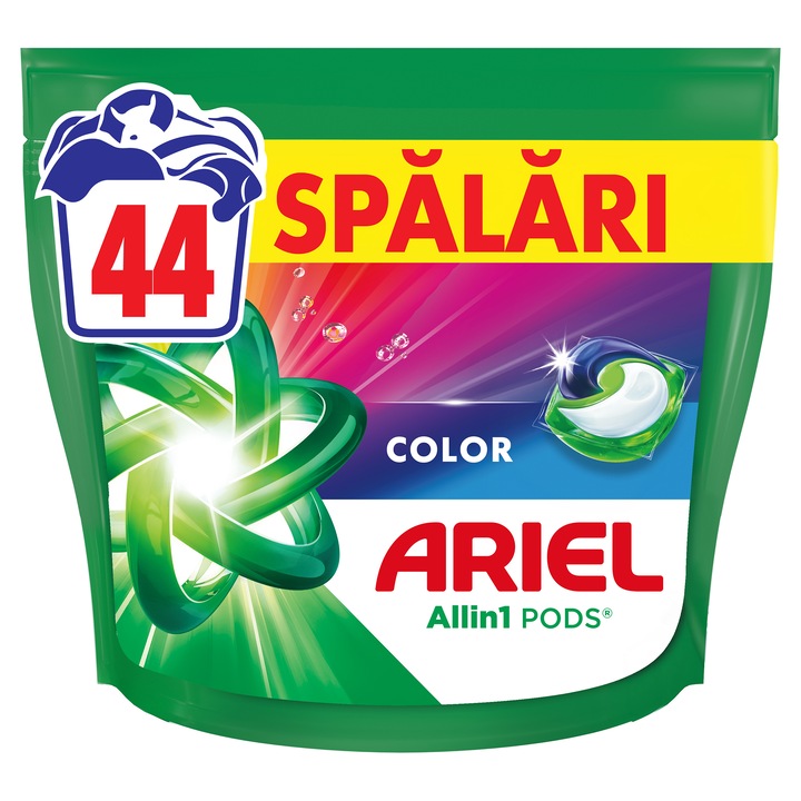 Detergent de rufe capsule Ariel Allin1 PODS Color, 44 Spalari