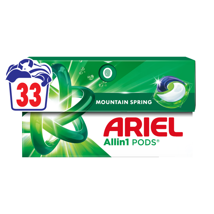 Капсули за пране Ariel Allin1 PODS Mountain Spring, 33 пранета