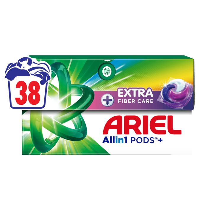 Капсули за пране Ariel Allin1 PODS + Extra Fiber Care, 38 пранета