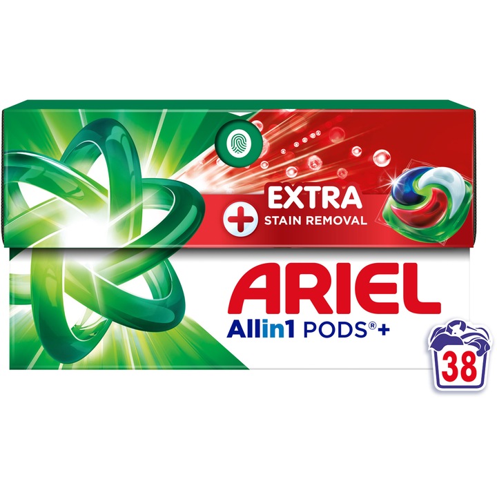 Капсули за пране Ariel Allin1 PODS + Extra Stain Removal, 38 пранета