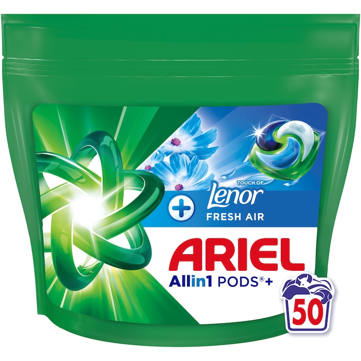 Капсули за пране Ariel Allin1 PODS+ Touch of Lenor Fresh Air, 50 пранета