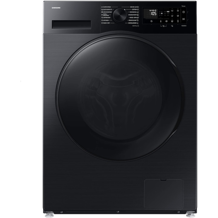 Пералня със сушилня Samsung WD90DG5G34BBLE, 9 кг пране, 5 кг сушене, 1400 об/мин, клас A, супер скорост 39, Space Max, хигиенна пара, въздушно пране, умни неща, дигитален инверторен мотор, черен
