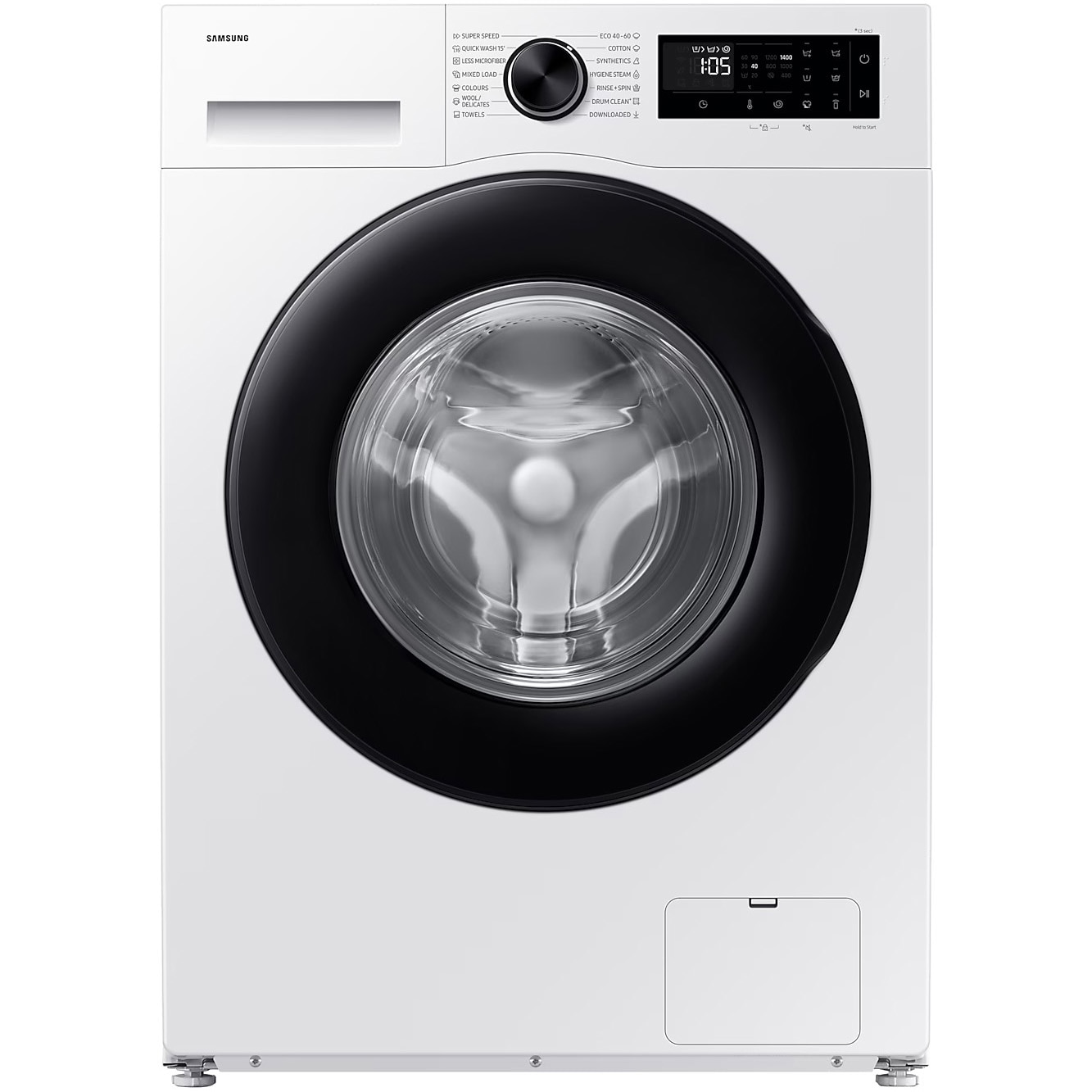 Masina de spalat rufe Samsung WW90DG5G34AELE, 9 kg, 1400 rpm, Clasa A, AI Ecobubble, Super Speed 39, SpaceMax, Hyhiene Steam, Smart Things, Digital Inverter Motor, Alb
