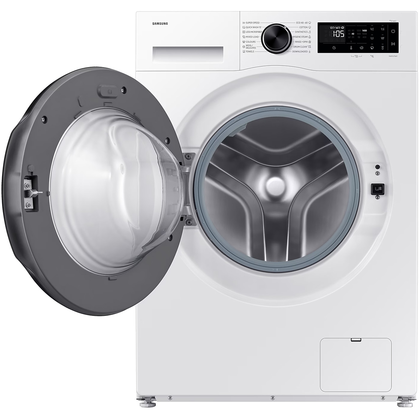 Masina de spalat rufe Samsung WW90DG5G34AELE, 9 kg, 1400 rpm, Clasa A, AI Ecobubble, Super Speed 39, SpaceMax, Hyhiene Steam, Smart Things, Digital Inverter Motor, Alb