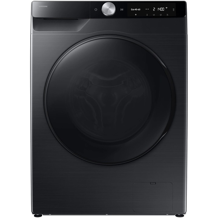 Пералня със сушилня Samsung WD90DG6G94BBU4, 9 кг пране, 5 кг сушене, 1400 об/мин, клас A, AI контрол, AI пране, автоматично дозиране, AI Ecobubble, Super Speed 39, Space Max, Smart Things WiFi, дигитален инверторен мотор, черен