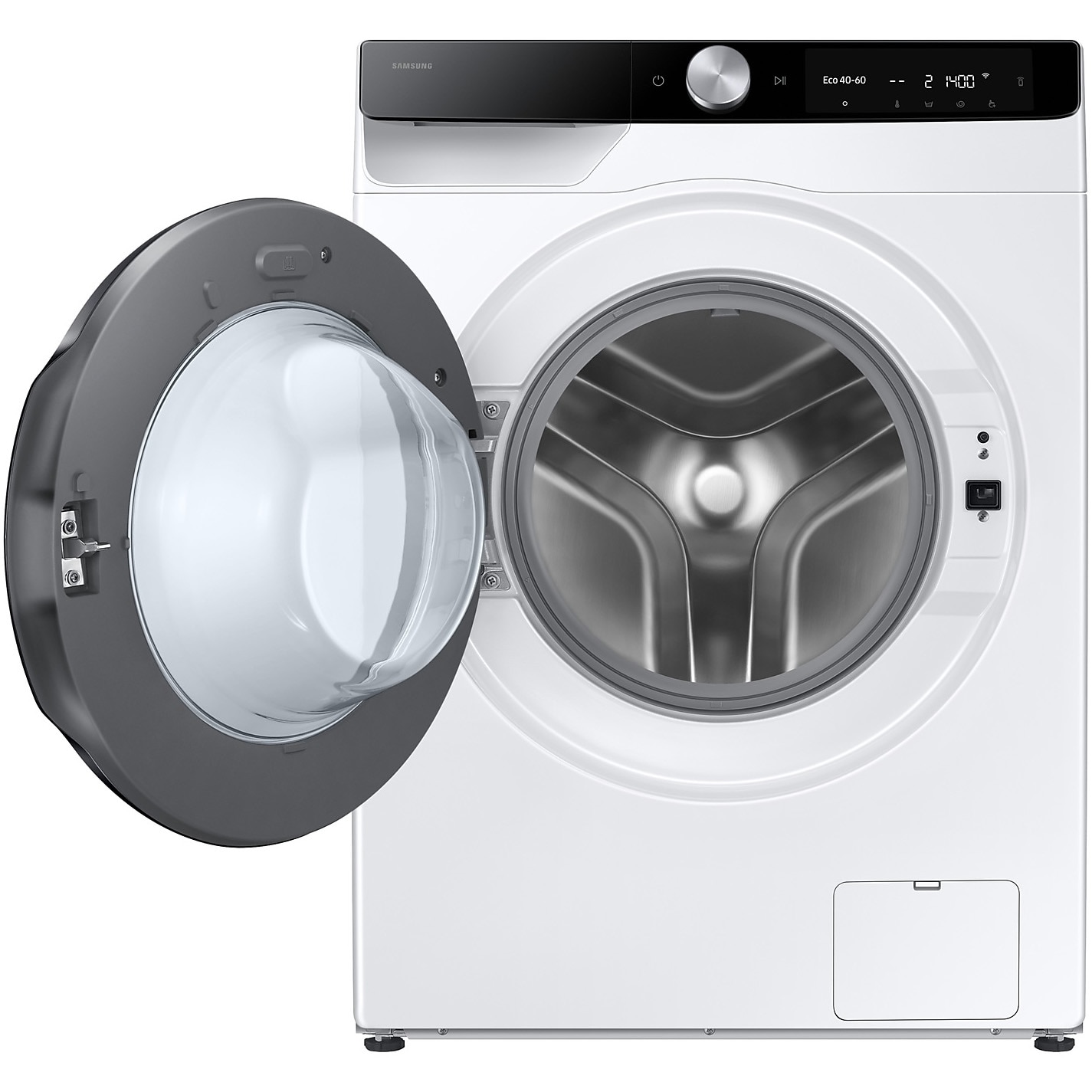 Masina de spalat rufe slim cu uscator Samsung WD90DG6G94BKU4, Spalare 9 kg, Uscare 5 kg, 1400 rpm, Clasa A, AI Control, AI Wash, Auto Dispense, Ai Ecobubble, Super Speed 39, Space Max, Smart Things WiFi, Digital Motor Inverter, Alb