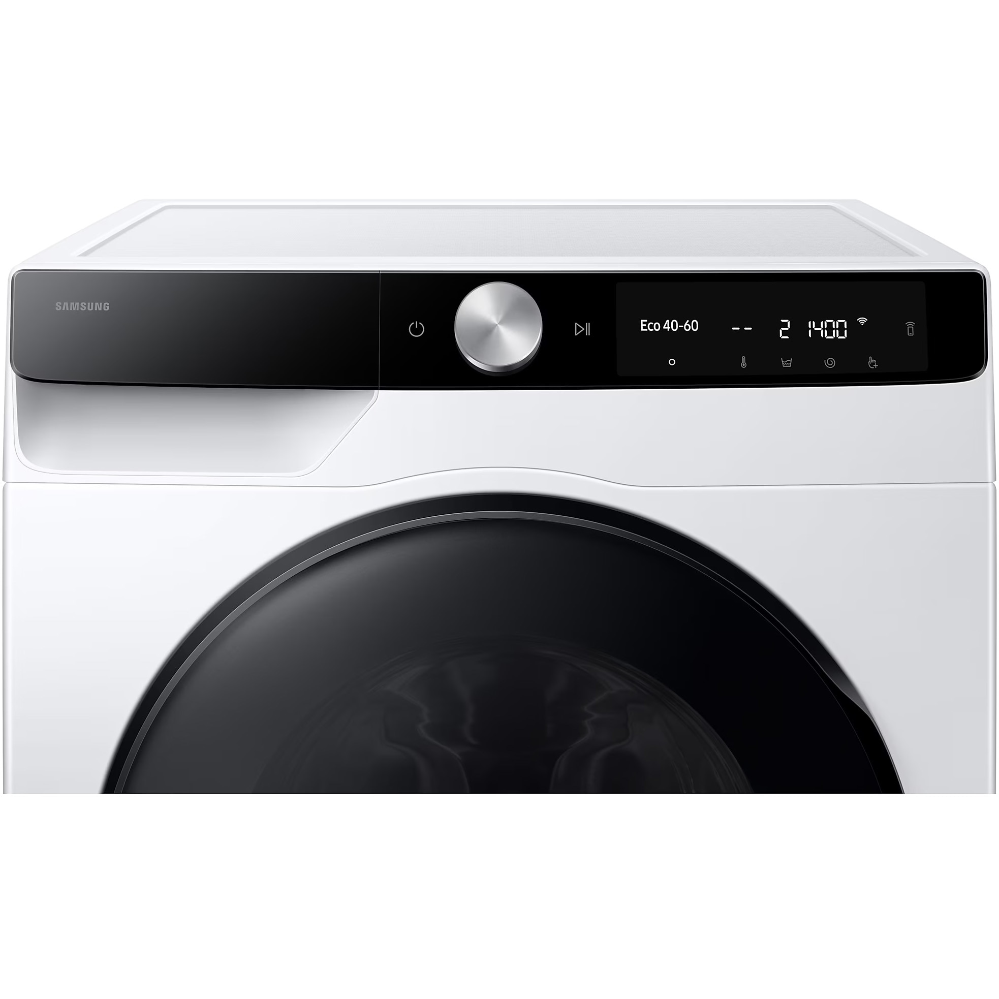 Masina de spalat rufe slim cu uscator Samsung WD90DG6G94BKU4, Spalare 9 kg, Uscare 5 kg, 1400 rpm, Clasa A, AI Control, AI Wash, Auto Dispense, Ai Ecobubble, Super Speed 39, Space Max, Smart Things WiFi, Digital Motor Inverter, Alb