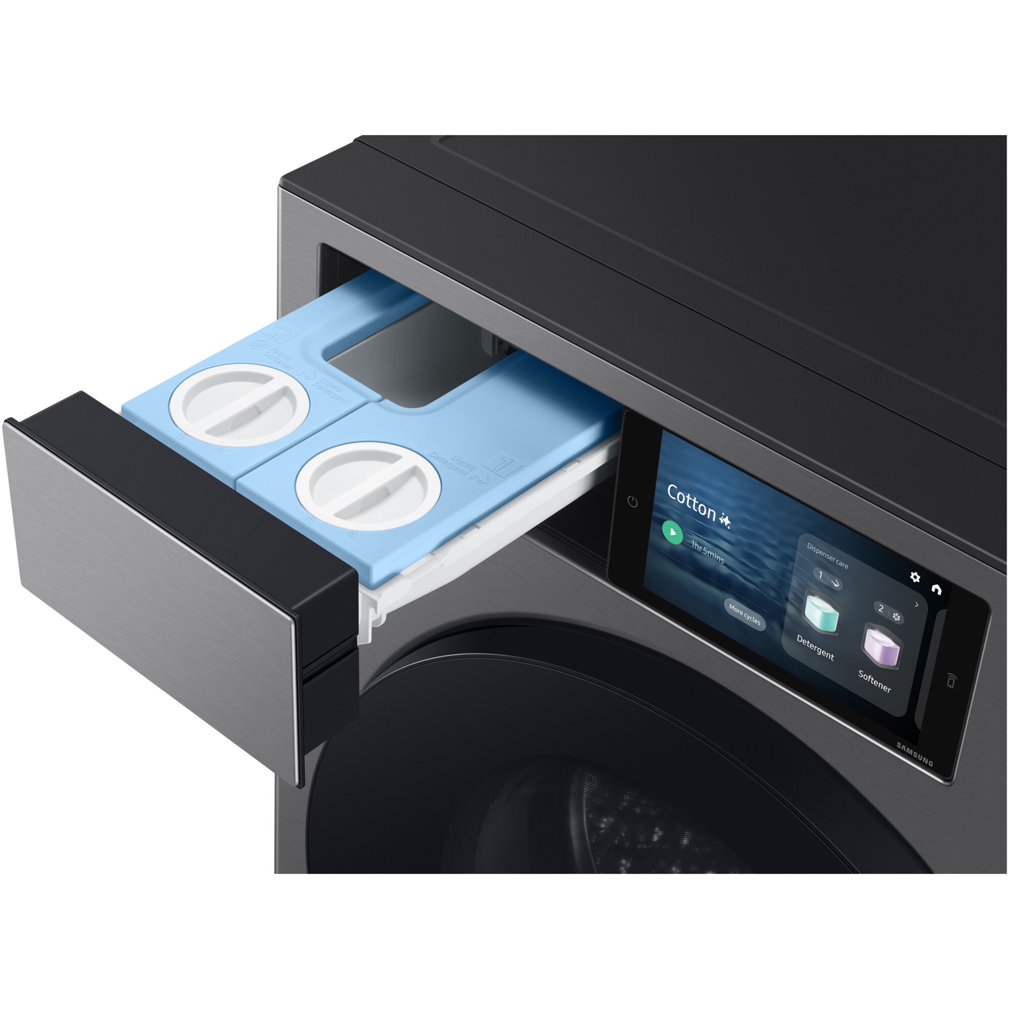 Masina de spalat rufe Samsung WF90F09C4SU4, 9 kg, 1400 rpm, Clasa A, AI Home 7" Display, AI Wash, Ai Ecobubble, Super Speed 39, Auto dispense, Smart Things, Digital Motor inverter