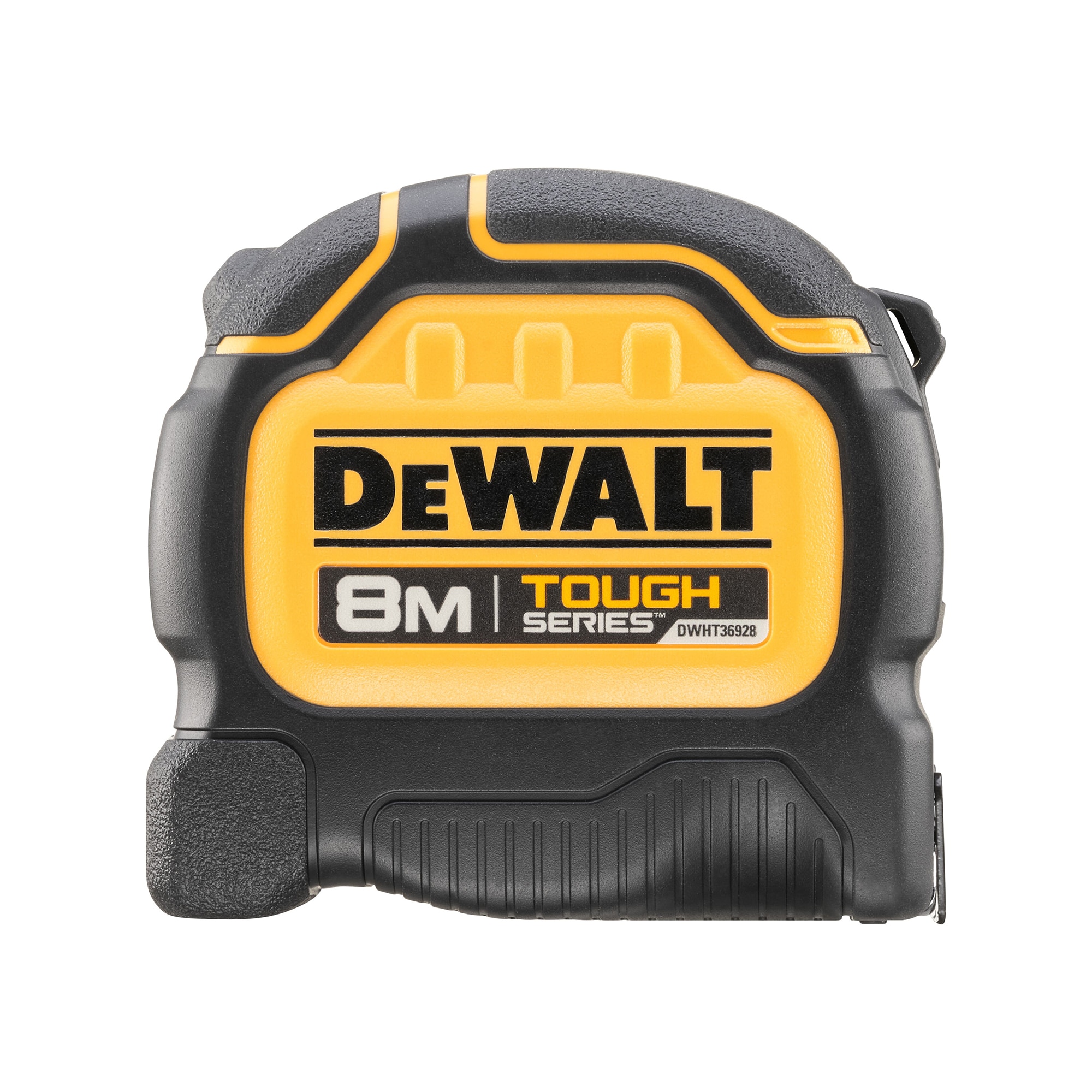 Ruleta DeWALT Tough Tape 8 m DWHT36928-0, 32 mm latime banda, protectie la cadere pana la 30 m, tehnologie BladeArmor