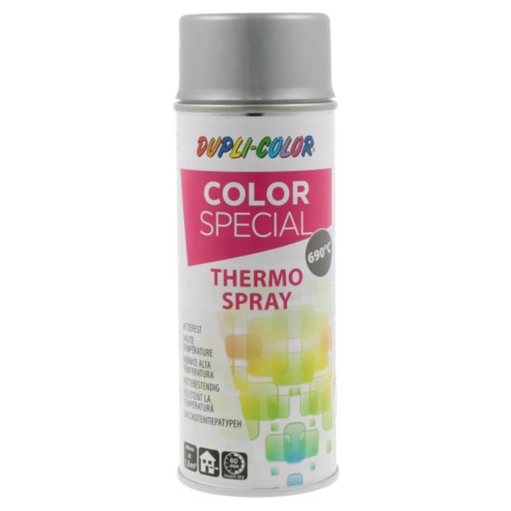 Vopsea spray rezistenta la temperatura DUPLI-COLOR Color Special 690°C, argintiu, 400ml