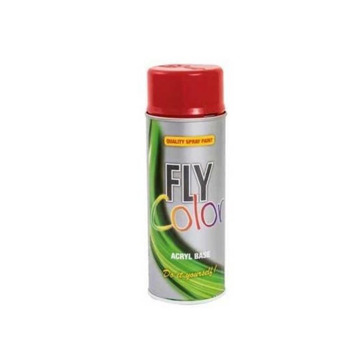 Vopsea spray decorativa FLY COLOR, RAL 3000 rosu foc, 400ml