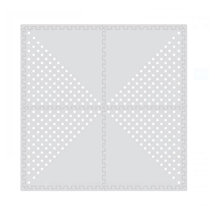 Covor modular din spuma, gri, model cu puncte albe, 61x61x1.4 cm, 4 piese