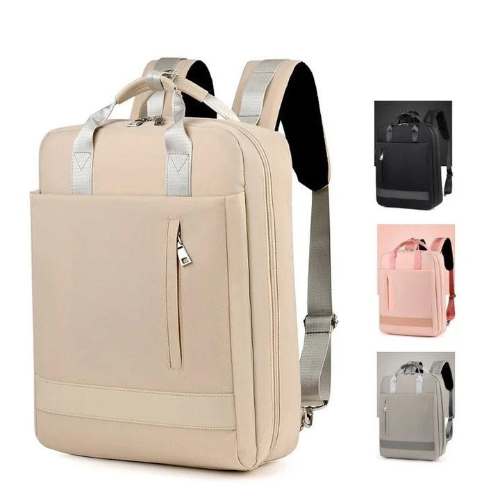 Rucsac laptop 15.6/17.3 inch, impermeabil, dimensiuni 40x30x11cm/44x33x11cm, negru, set