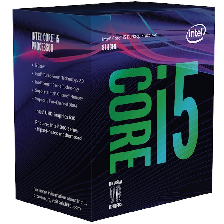 Intel® Core™ i5-8400 Coffee Lake proecesszor, 2.80GHz, 9MB, Socket 1151 - Chipset széria 300, BOX