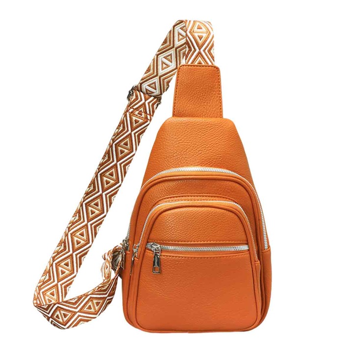 Női táska, bőr ruha levehető pánttal, lopásgátló kereszt mellkasi táska utazáshoz