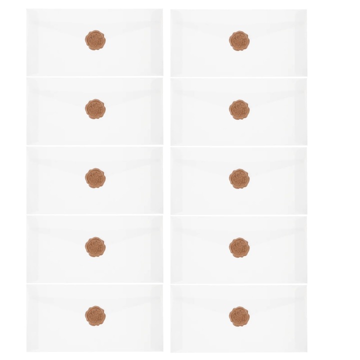Set 10 Plicuri Multicolore din Hartie, 22x11cm, pentru Felicitari si Invitatii