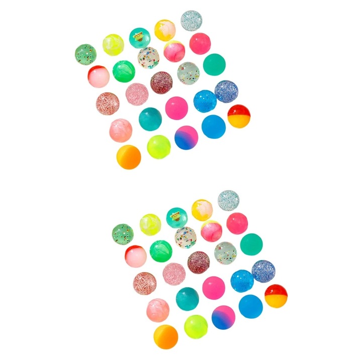 Set 96 Bile Colorate Bouncy din Plastic, 2.50x2.50x2.50cm, Jucarii Interactive pentru Copii