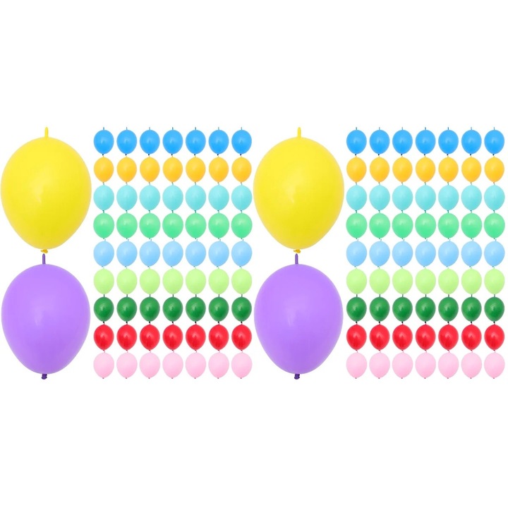 Set de 200 Baloane din Latex, Multicolor, 15x4.3cm