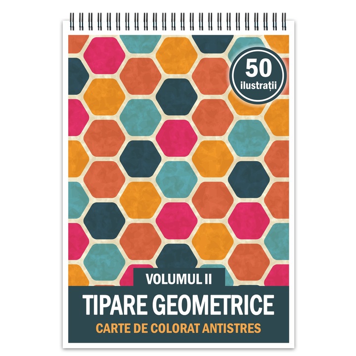 Антистрес книга за оцветяване, 50 илюстрации Geometric Patterns - том II, формат: A5, издателство Cadouri Legendare