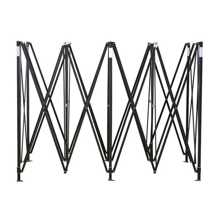 Cadru Metalic 3 x 6 m pentru Cort Tip Pavilion, OPTIM SOLUTION, Pliabil, pentru Gradina, Terasa, Exterior, Rezistent, Deschidere Tip Harmonica, Fixare Rapida, Usoara, Vopsirea in Camp Electrostatic, Picioare Telescopice, XTO, Negru