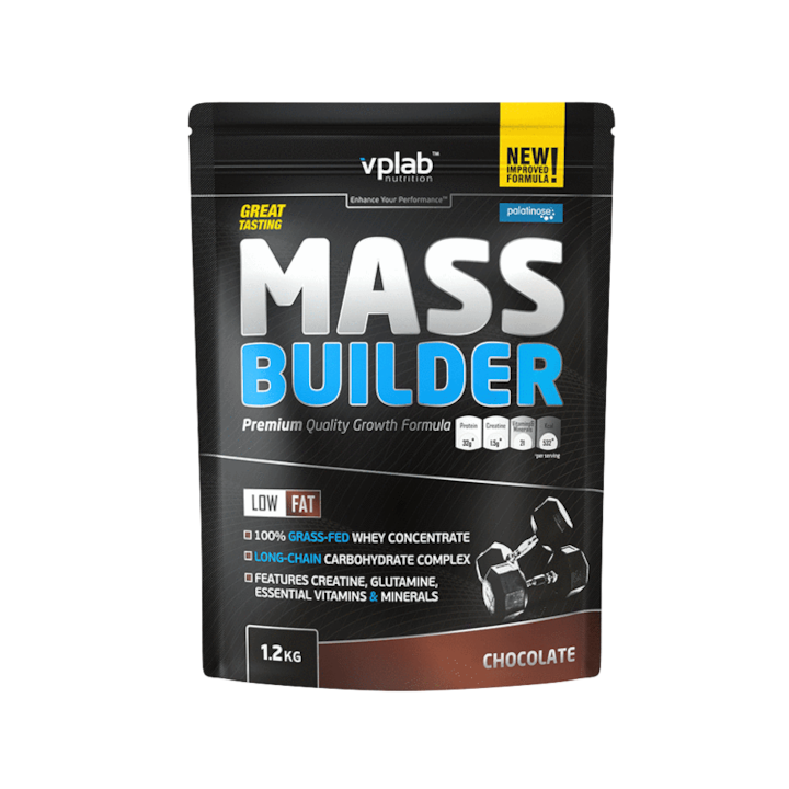 Gainer, Mass Builder, Chocolate, VPLab, -1200 кг