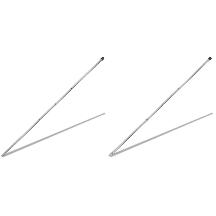 Manere de operare pentru masa de fotbal, set de 2, metal, argintii, 38.50x0.60x0.60cm