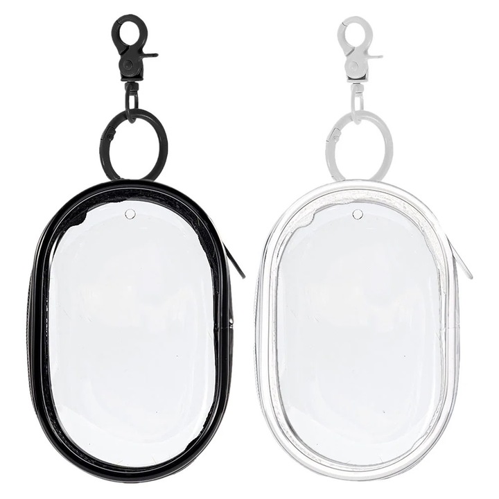 Geanta Transparenta Suspendata, Set 2 Piese, PVC, 16.50x6.00x3.50cm, Multicolor