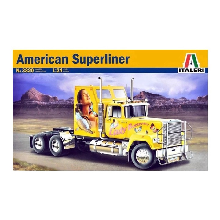 Macheta automodel de construit Camion si remorca American Superliner Scara 1:24 Italeri 3820