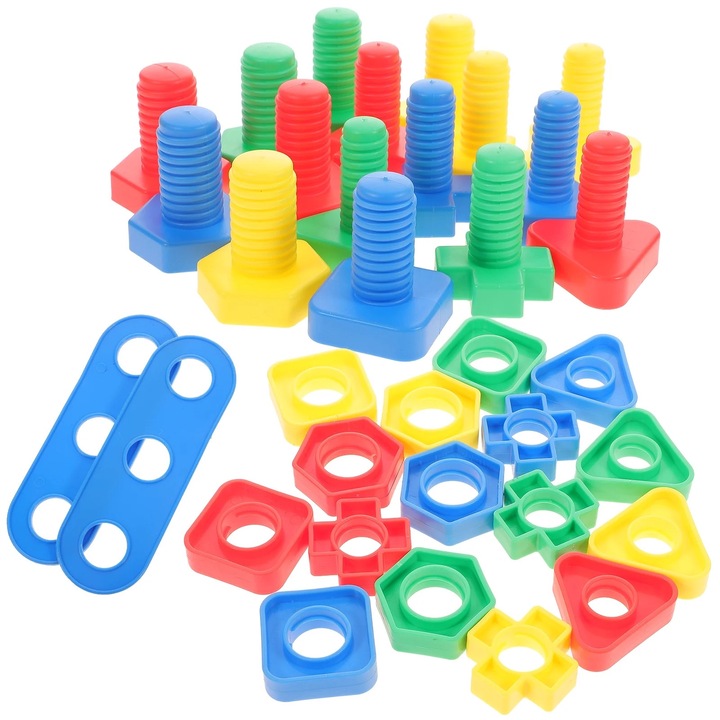 Set de jucarii educationale, asortate, 16 perechi, din plastic, 5.5x4.3x4.3cm