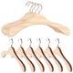 Set 10 suporturi pentru haine din lemn pentru papusi BJD 1/3, culoare lemn natural, dimensiune 12x2cm