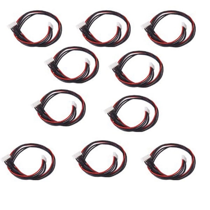 Set 10 cabluri de extensie JST-XH 4S Lipo Balance, 30cm, pentru R/C