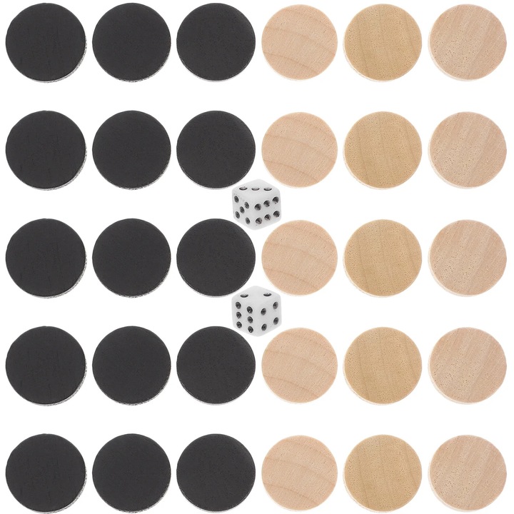 Set 30 piese de sah din lemn, jocuri de masa, usor de transportat, 1.80x0.50x0.50cm