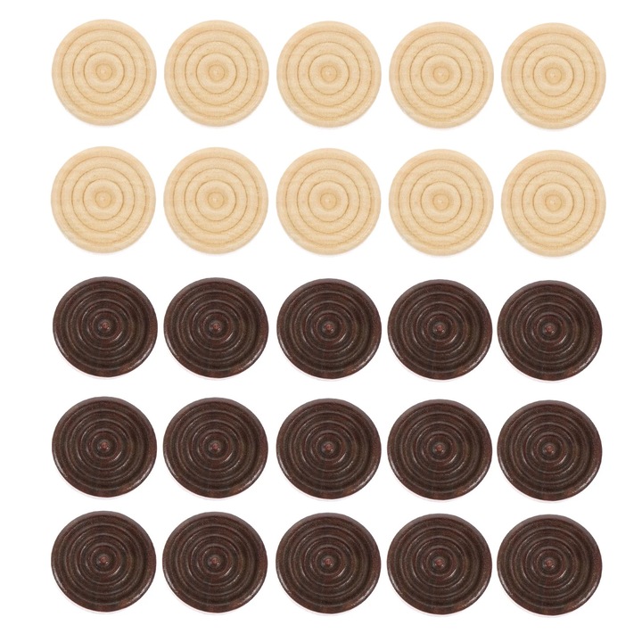 Set 48 piese de sah din lemn, jocuri de sah si table, culoare lemn si maro inchis, dimensiune 2.40x2.40x0.50cm