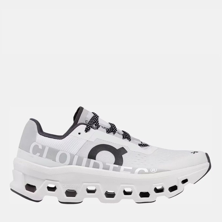 Pantofi sport dama On Cloudmonster, tehnologie CloudTec si Speedboard, alb, plasa, 36.5 EU